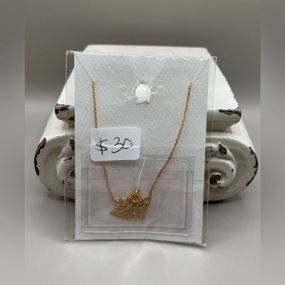 “L” NEW Monogram Initial Letter Gold Tone Necklace & Charm NWT - Picture 4 of 8